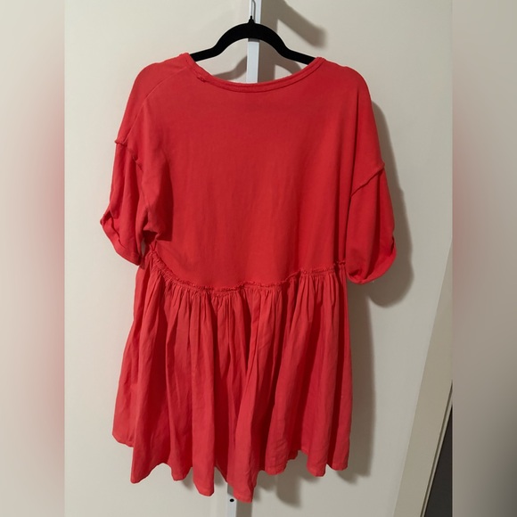 Free People Catalina Mini Dress in a coral babydoll Silhouette - Picture 3 of 8